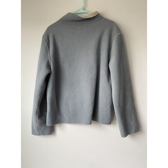 Anthropologie Dylon Sweatshirt Women’s Size large Sweater Pullover Gray Cozy Fur - Picture 2 of 6